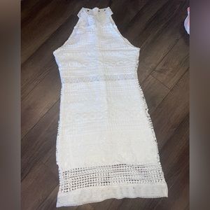 White Lace halter neck dress